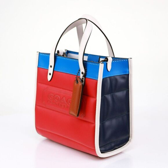 NWT Coach Quilted Leather Field 22 Tote Candy Apple Multi - Picture 7 of 11